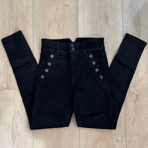 Joe’s Coated Black Button High-Waisted Women Skinny Jeans size 25